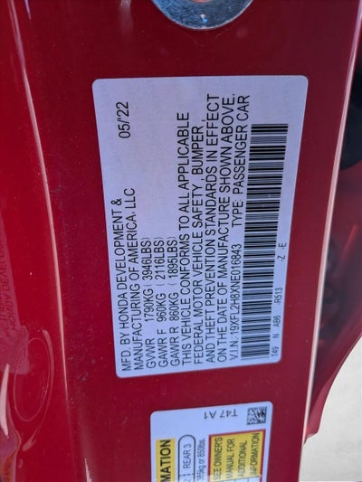 2022 Honda Civic Hatchback Sport