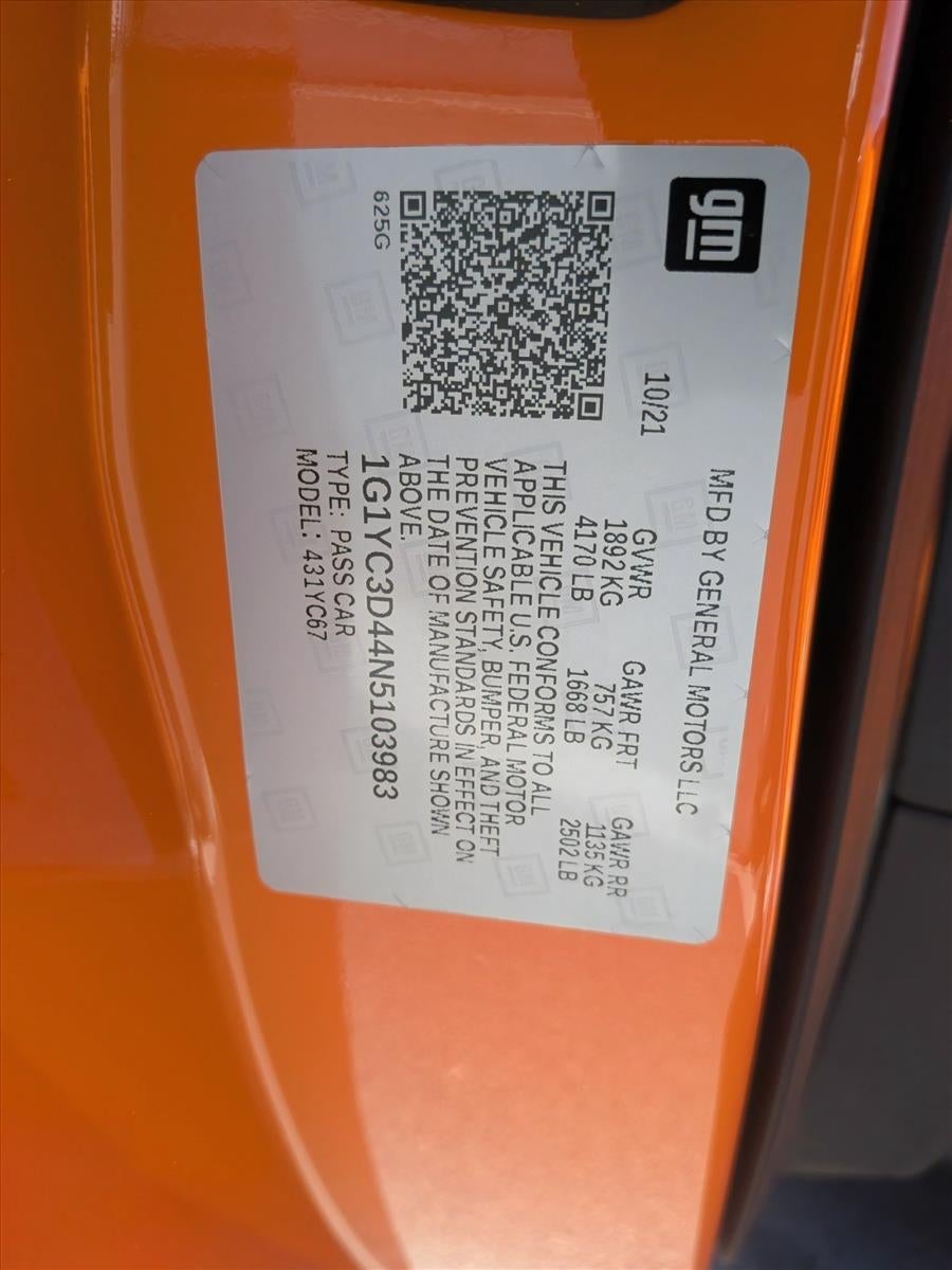 2022 Chevrolet Corvette Stingray 3LT