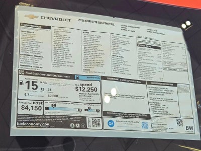 2026 Chevrolet Corvette Z06 3LZ