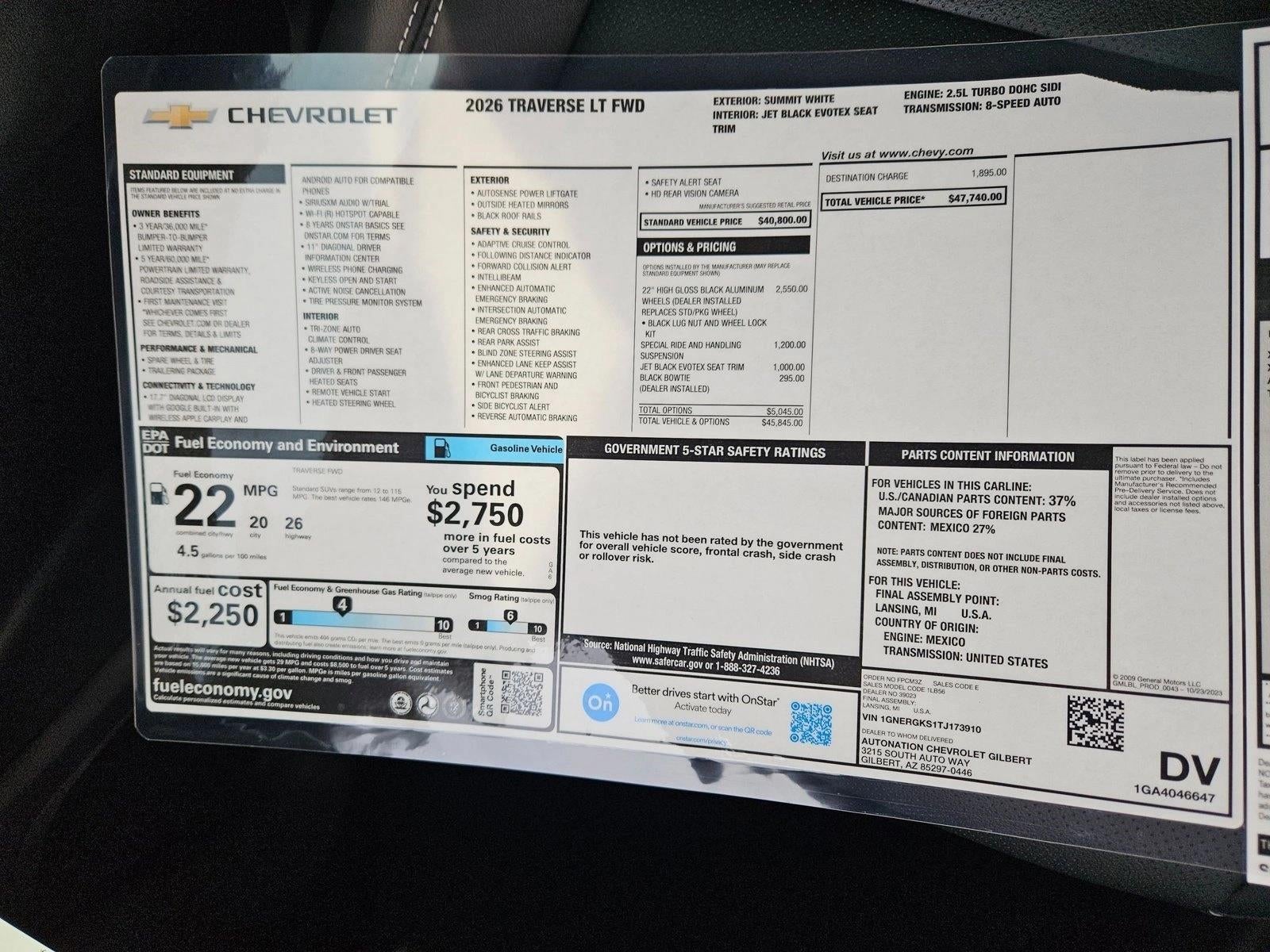 2026 Chevrolet Traverse LT
