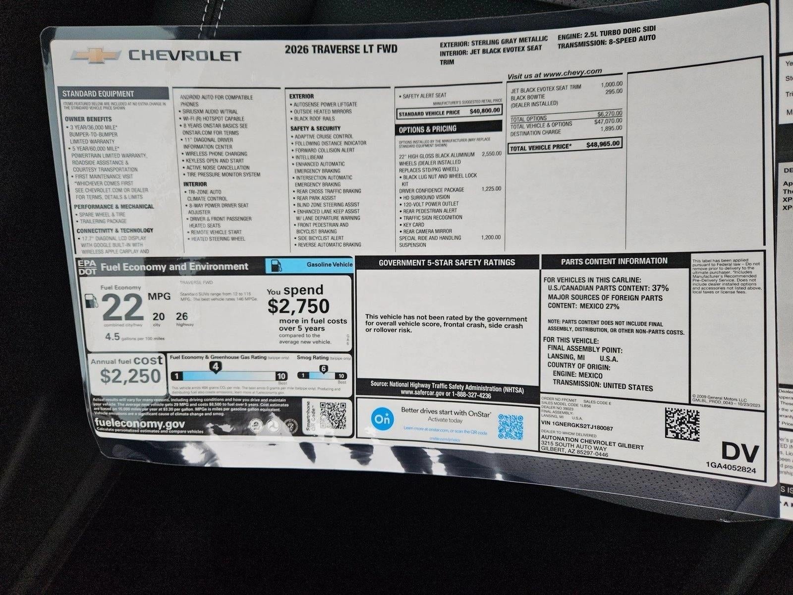 2026 Chevrolet Traverse LT