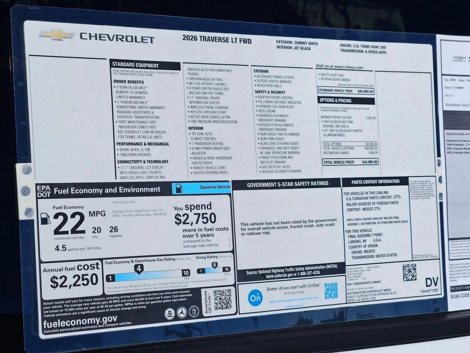 2026 Chevrolet Traverse LT
