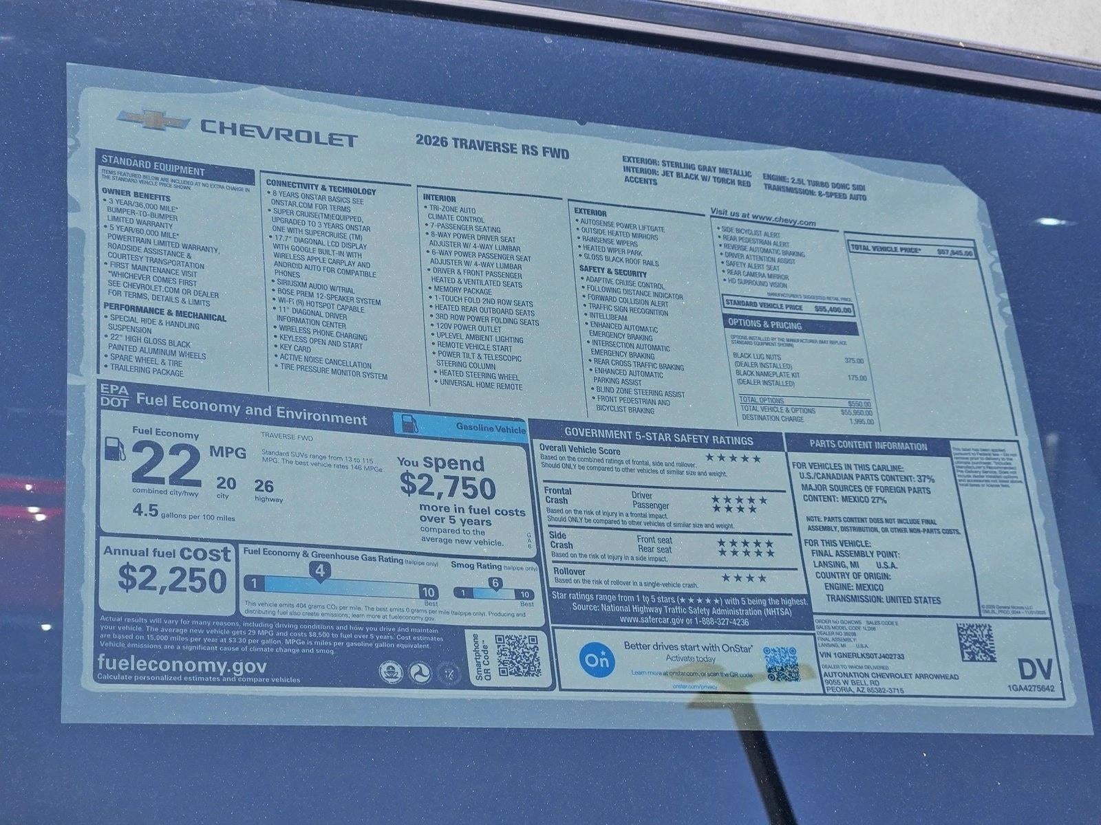 2026 Chevrolet Traverse RS