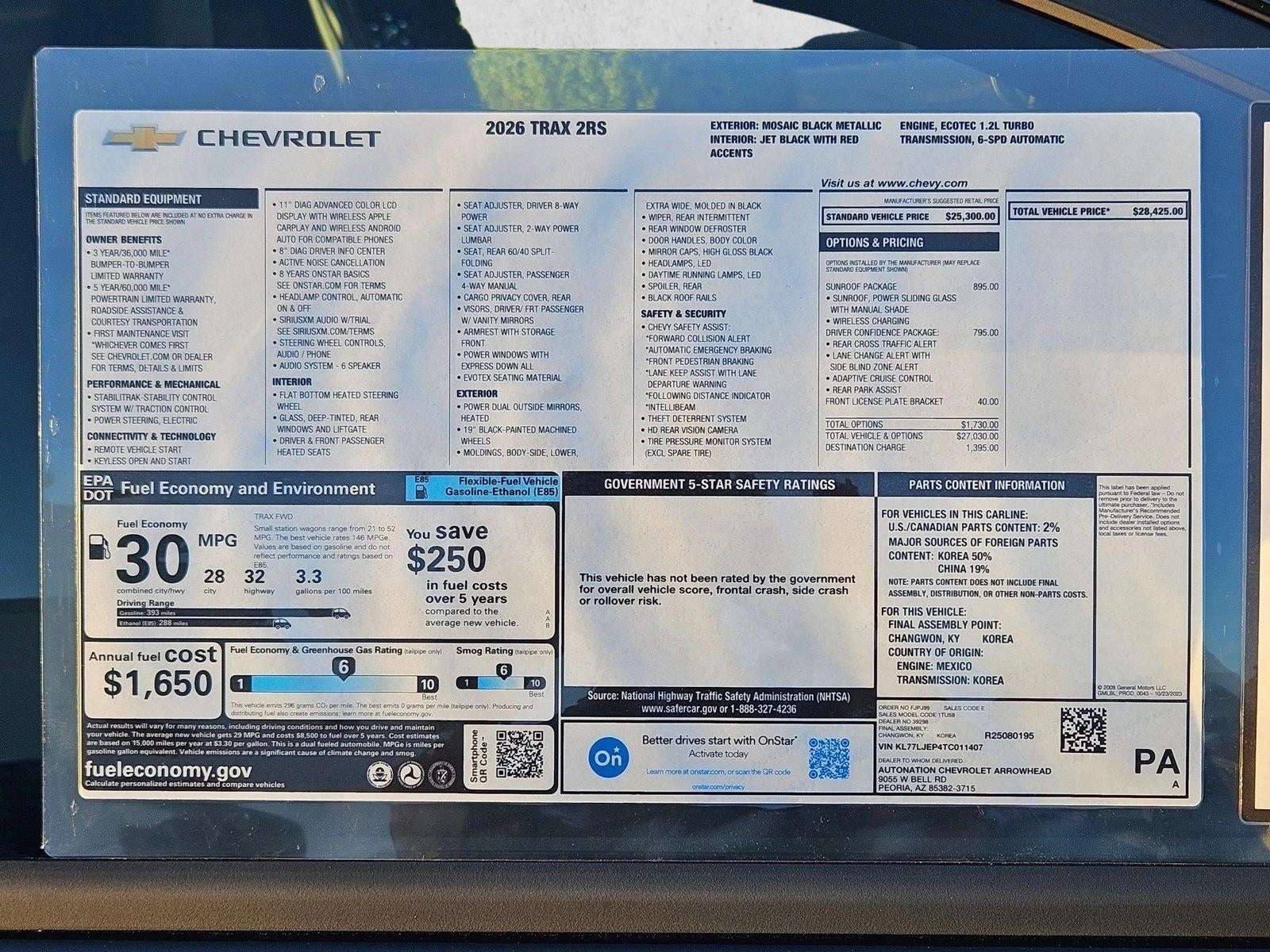 2026 Chevrolet Trax 2RS