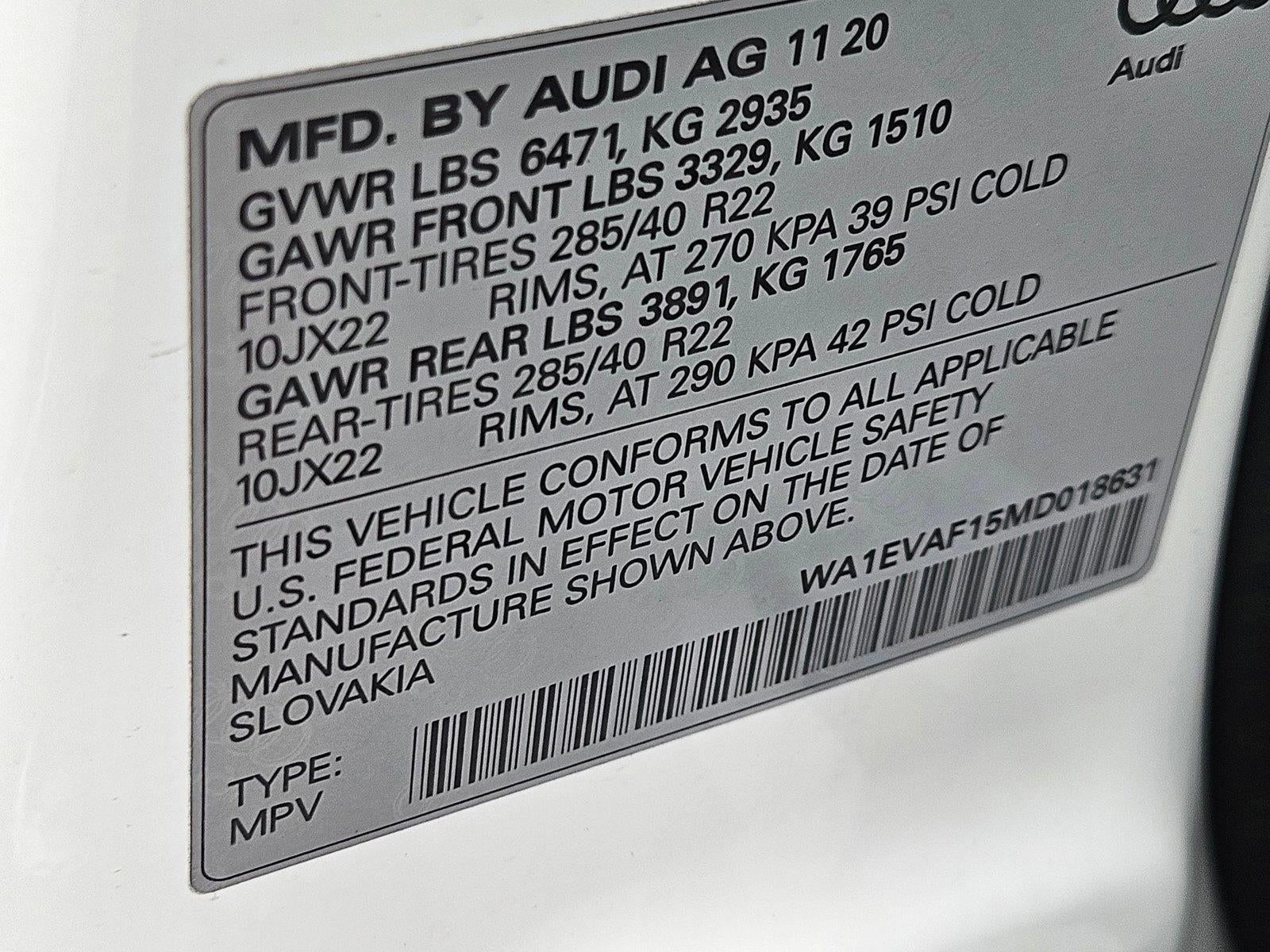 2021 Audi Q8 Premium Plus