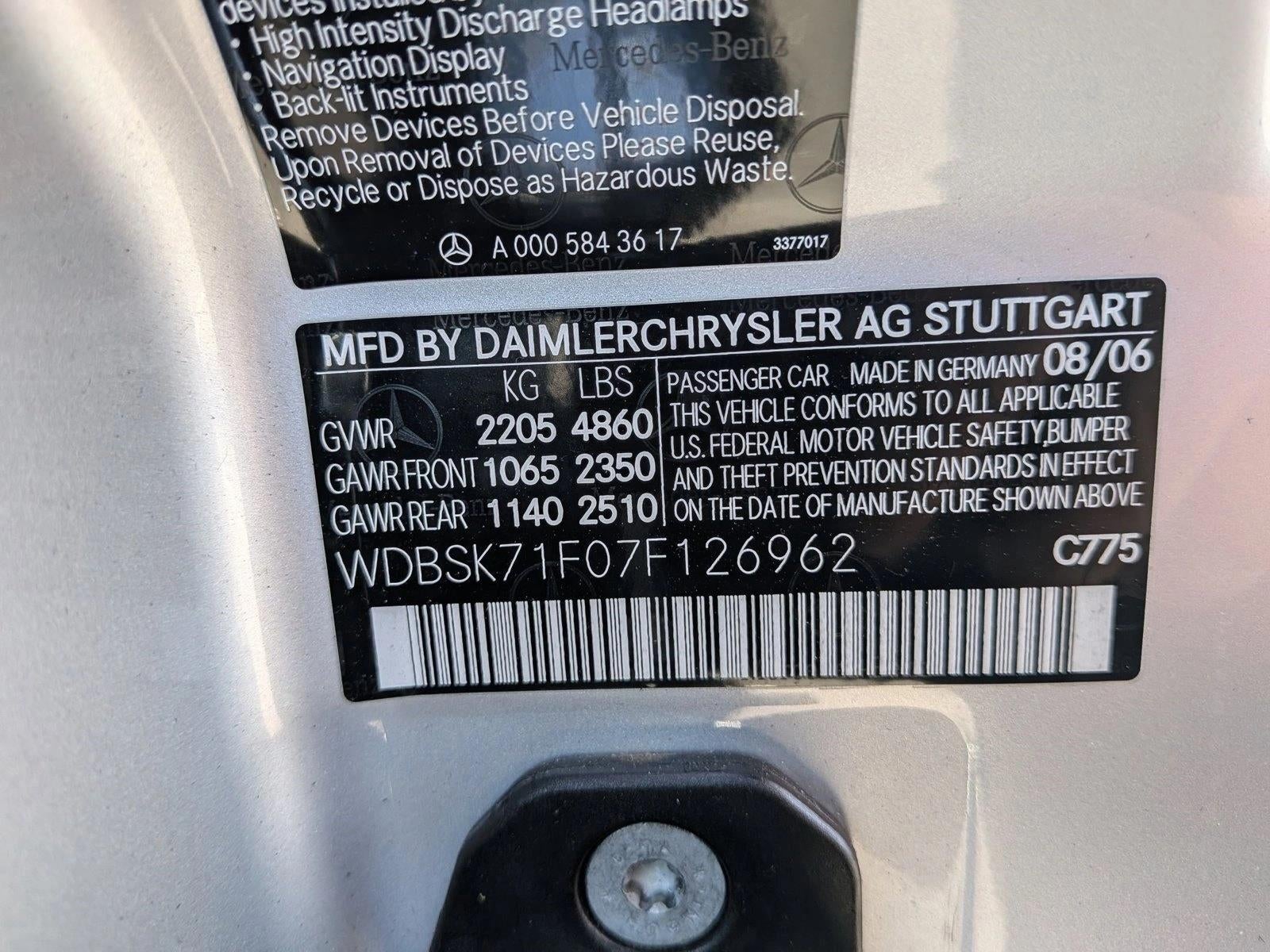 2007 Mercedes-Benz SL-Class 5.5L V8