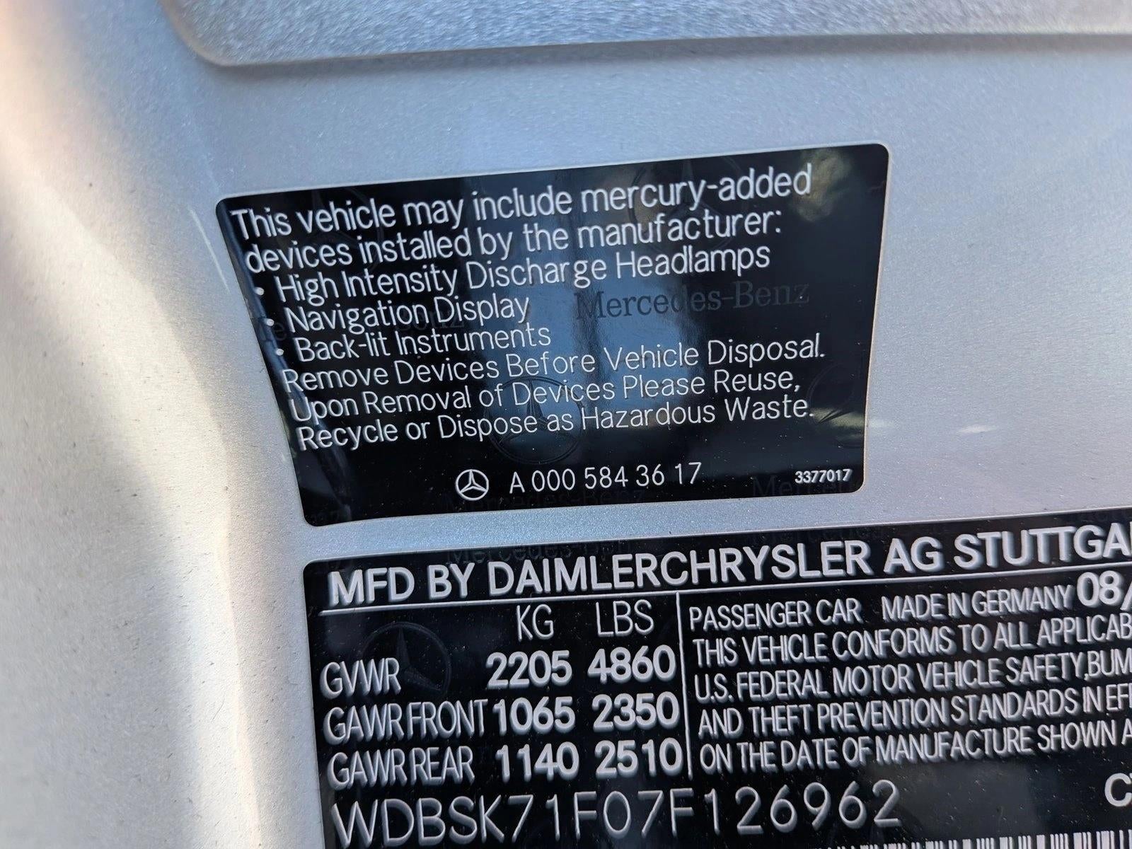 2007 Mercedes-Benz SL-Class 5.5L V8