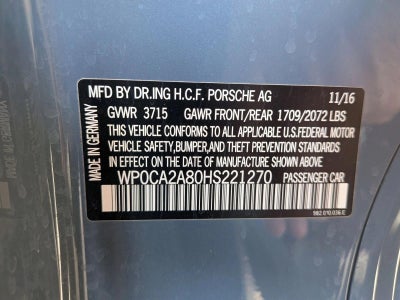 2017 Porsche 718 Boxster Base