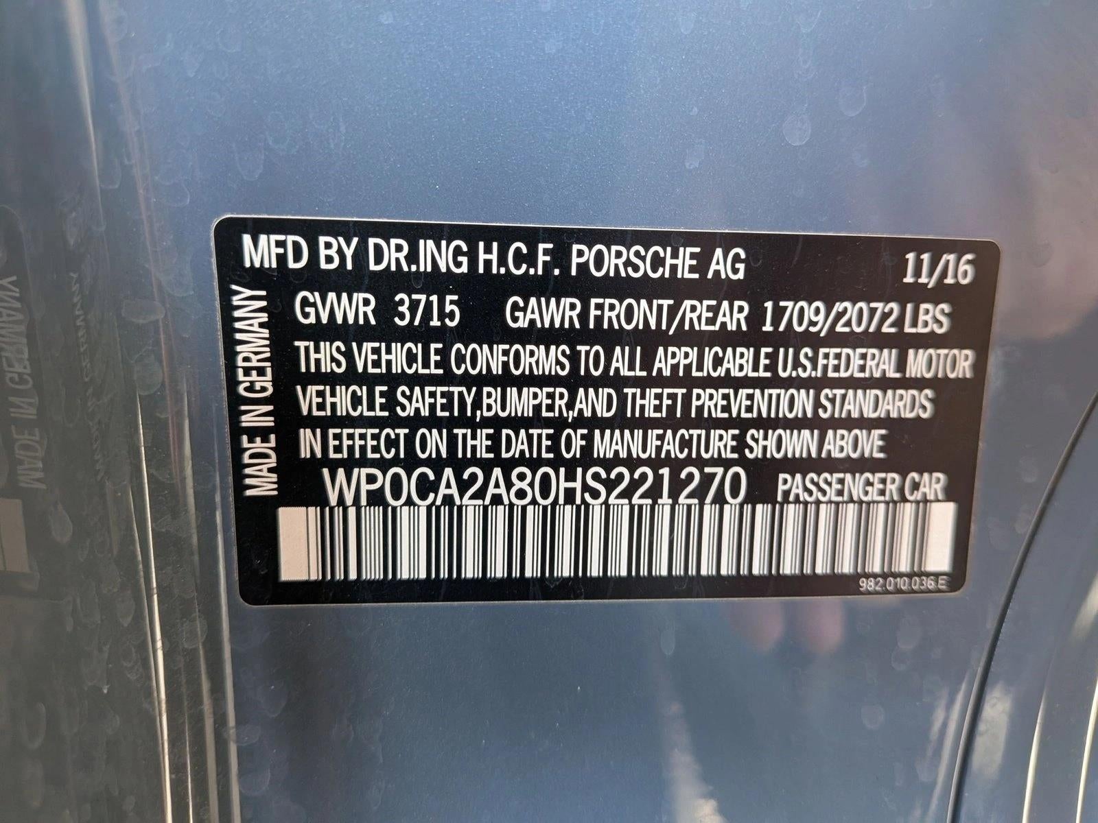 2017 Porsche 718 Boxster Base