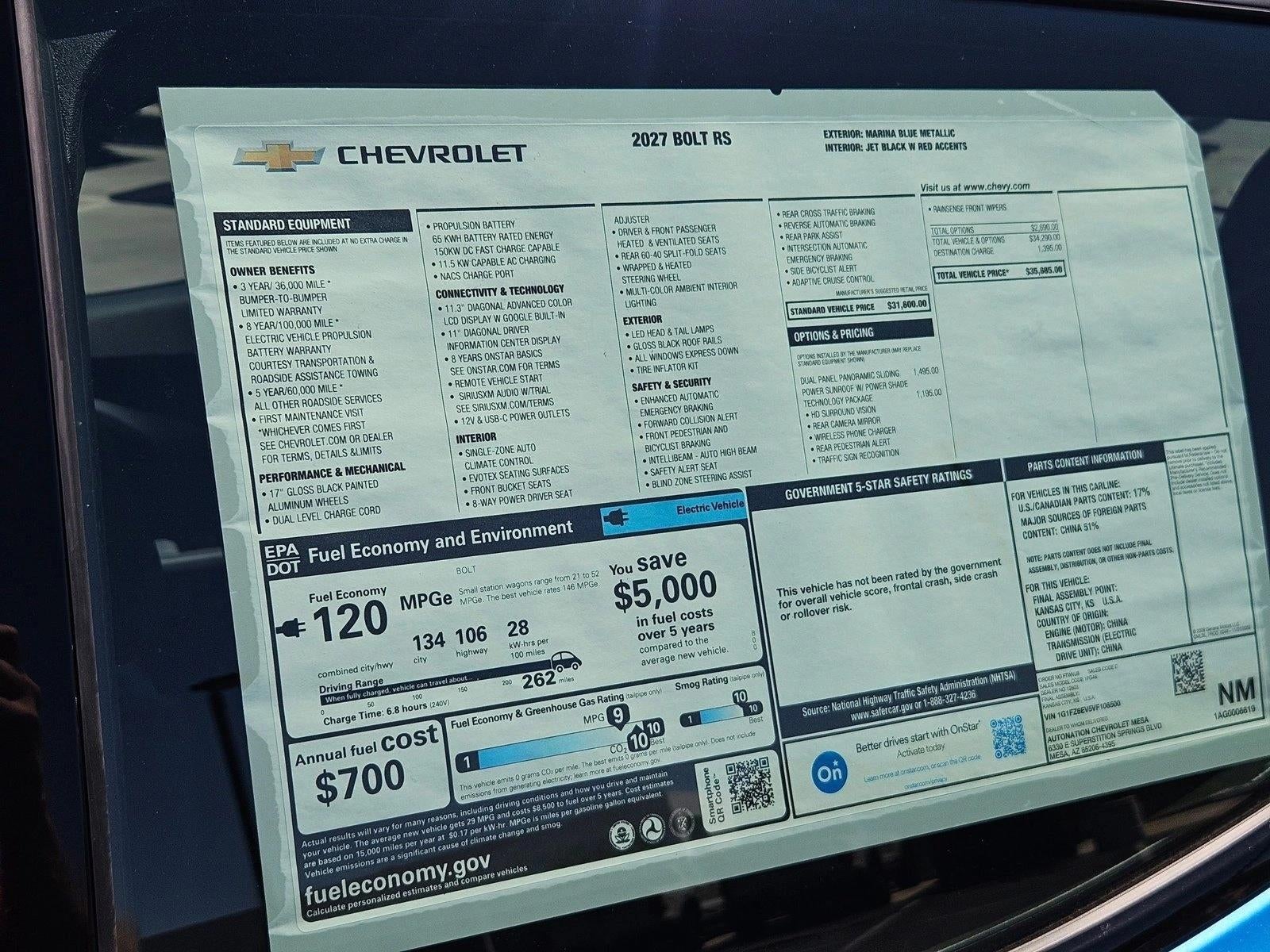 2027 Chevrolet Bolt RS