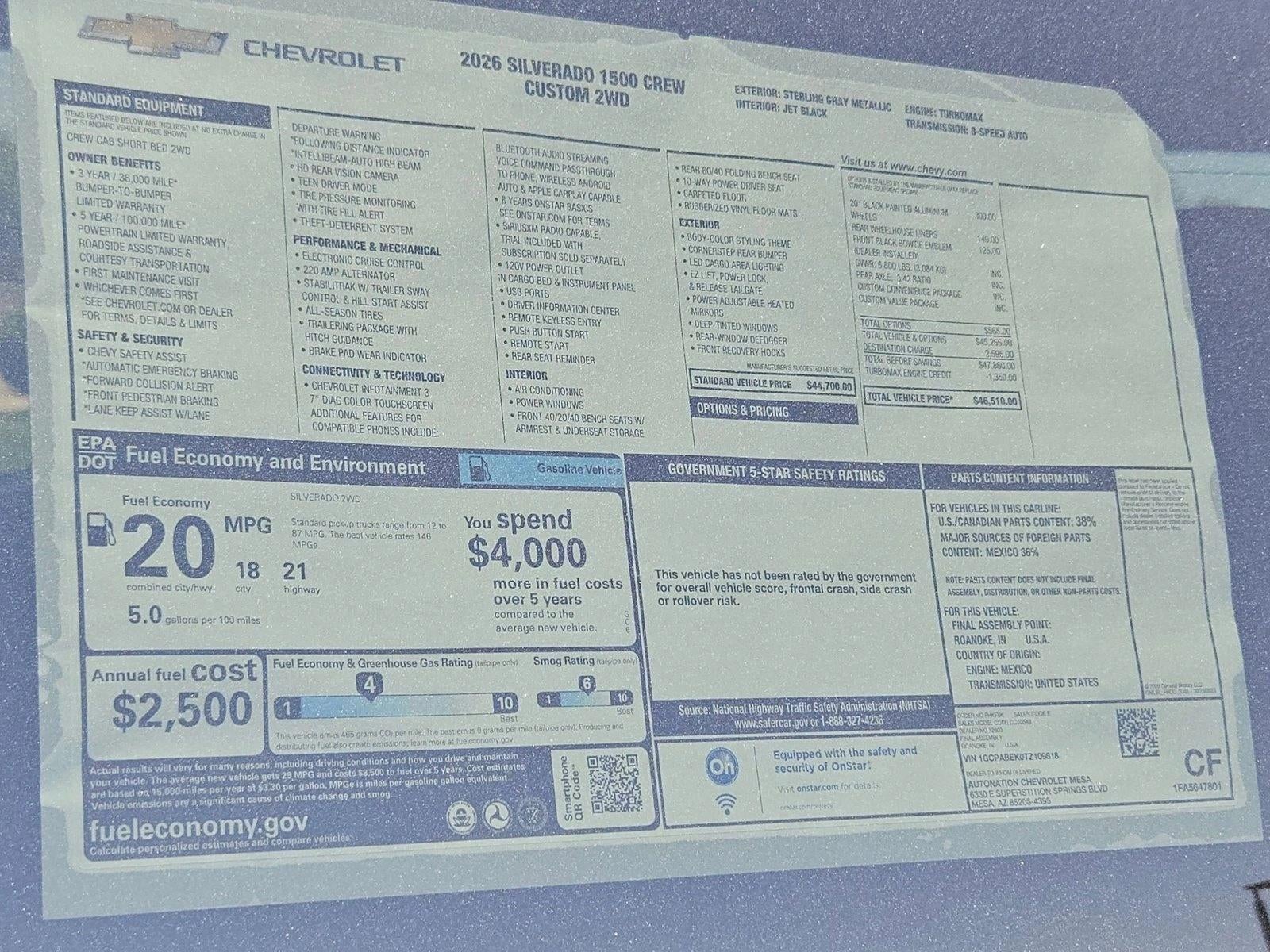 2026 Chevrolet Silverado 1500 Custom