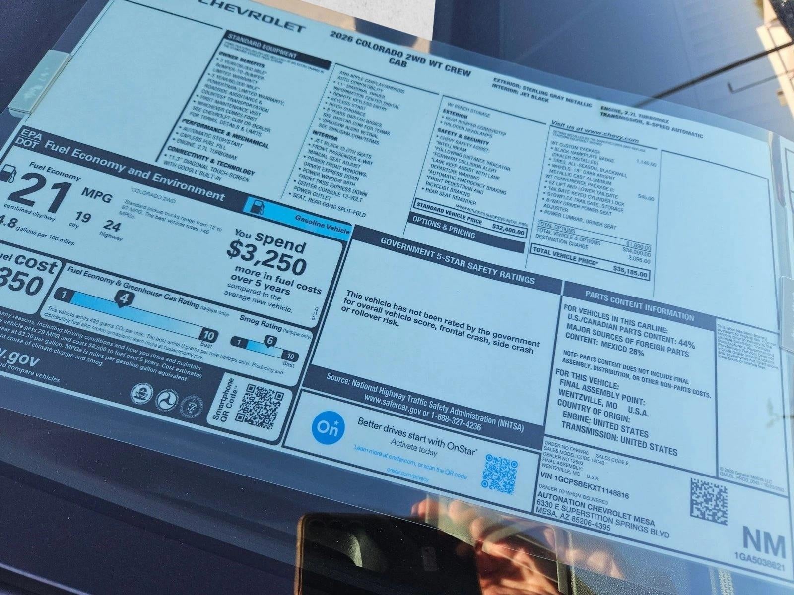 2026 Chevrolet Colorado WT