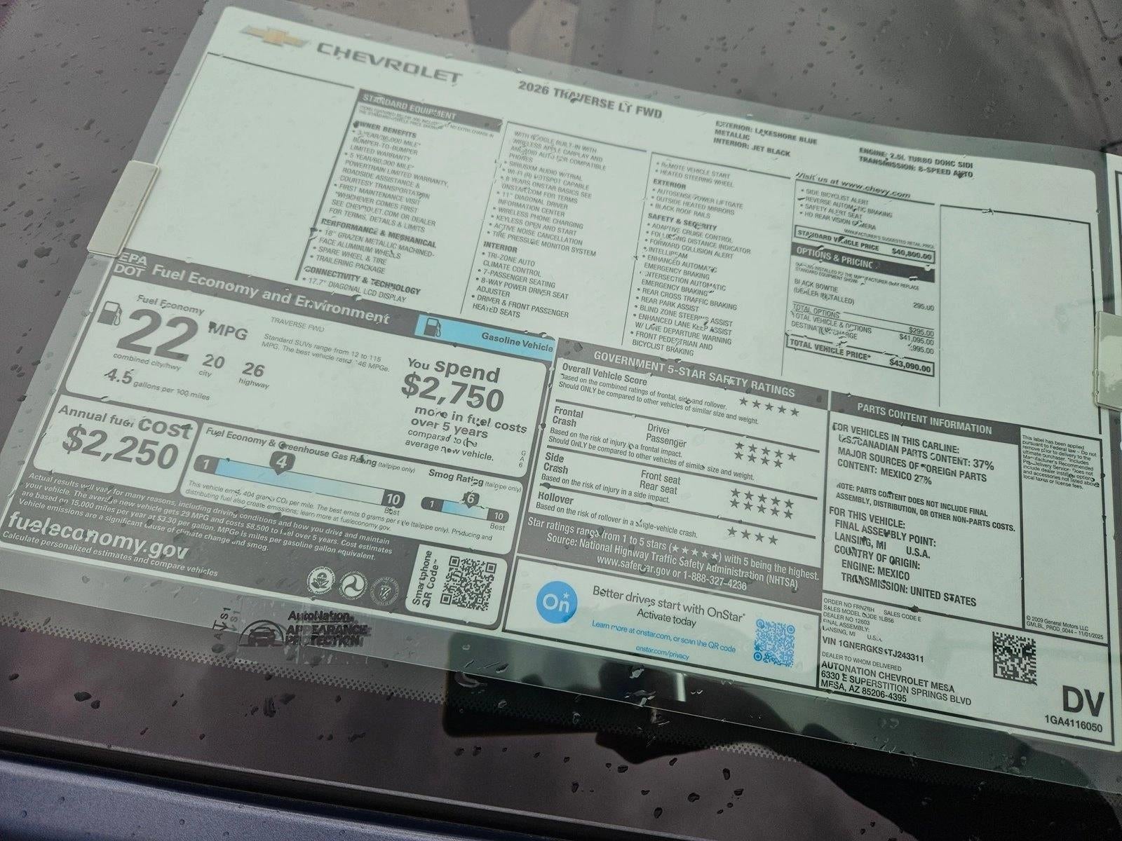 2026 Chevrolet Traverse LT