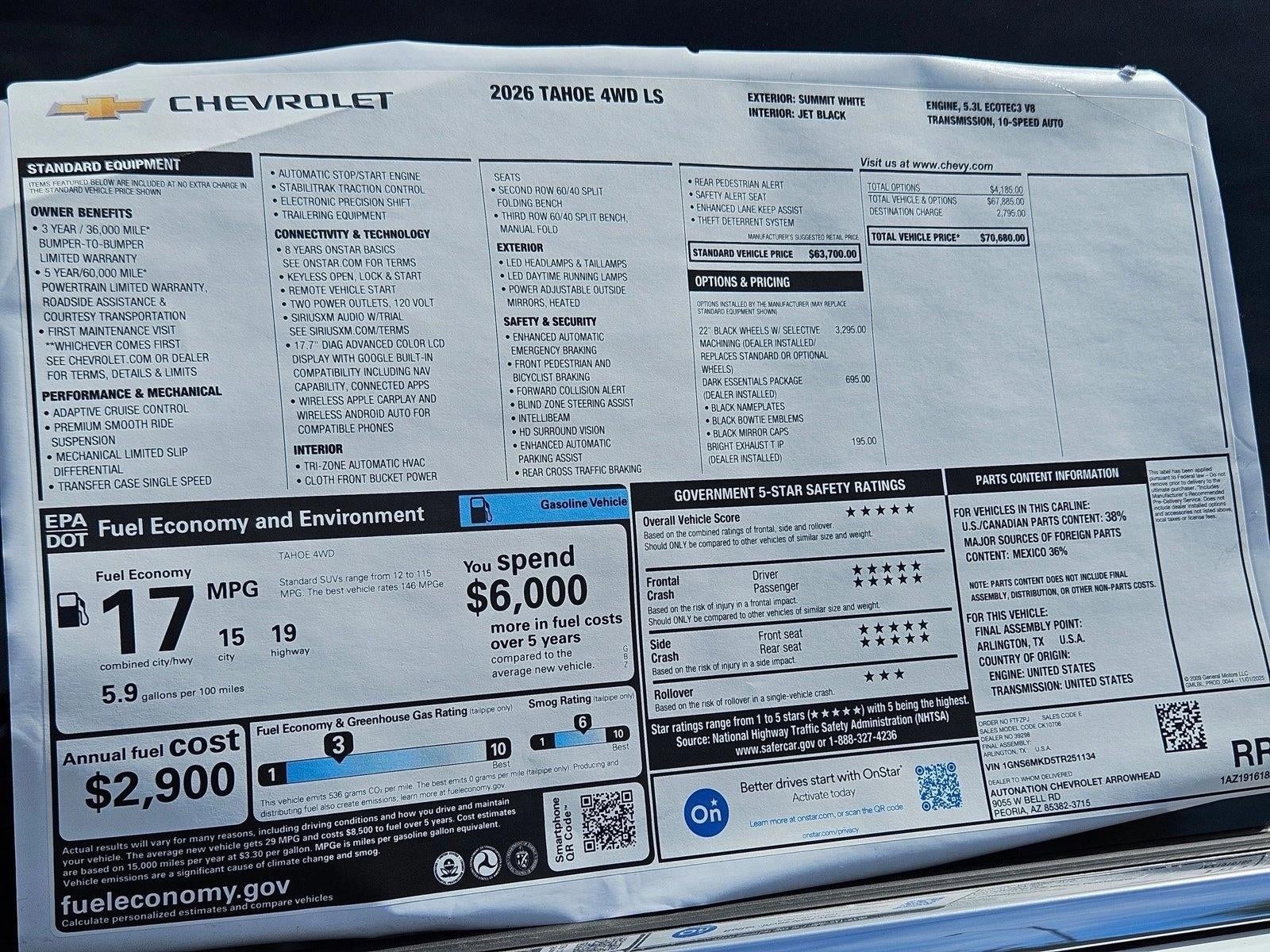 2026 Chevrolet Tahoe LS
