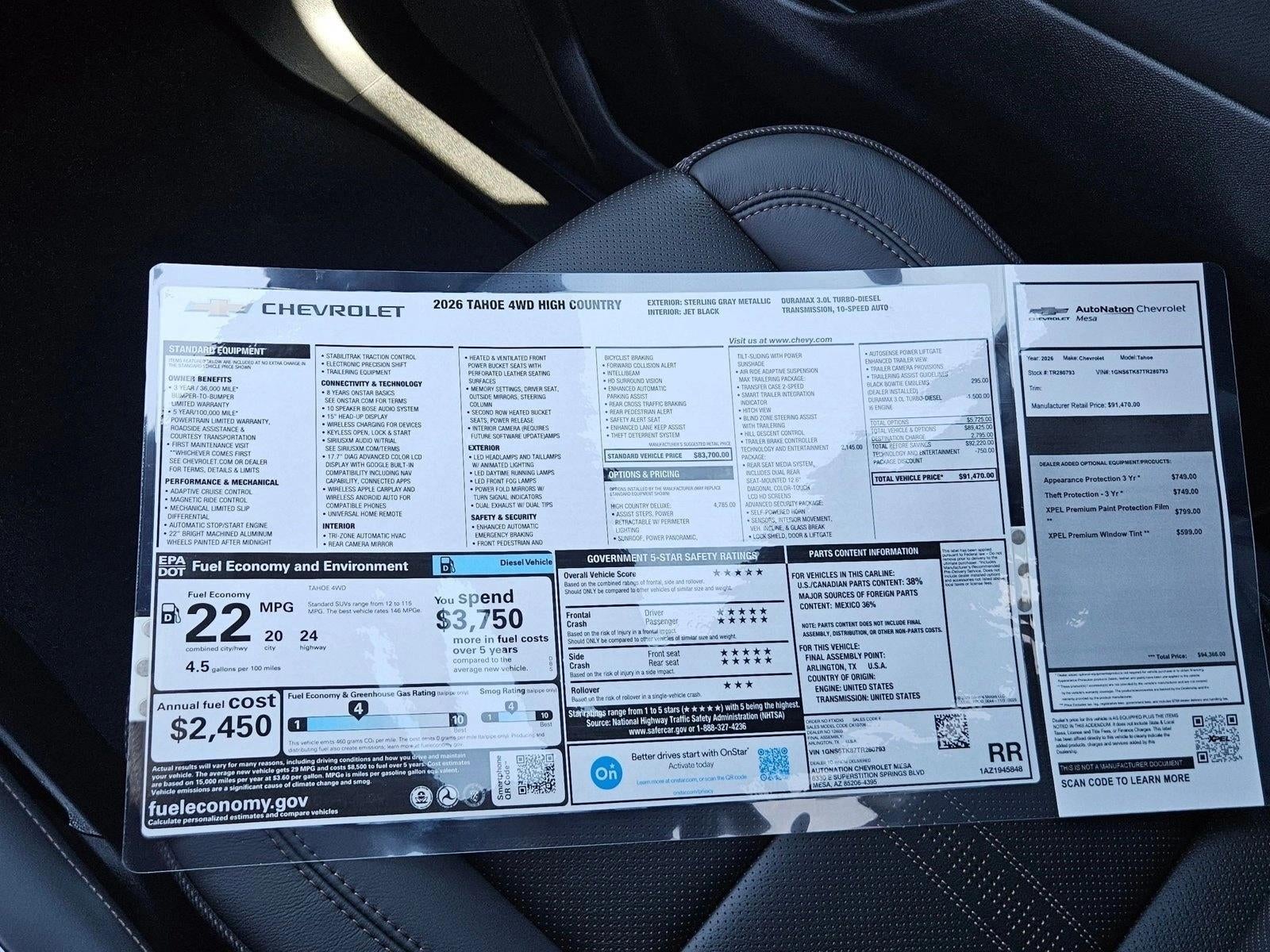 2026 Chevrolet Tahoe High Country