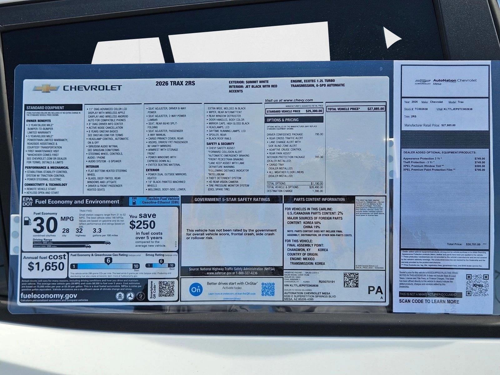 2026 Chevrolet Trax 2RS