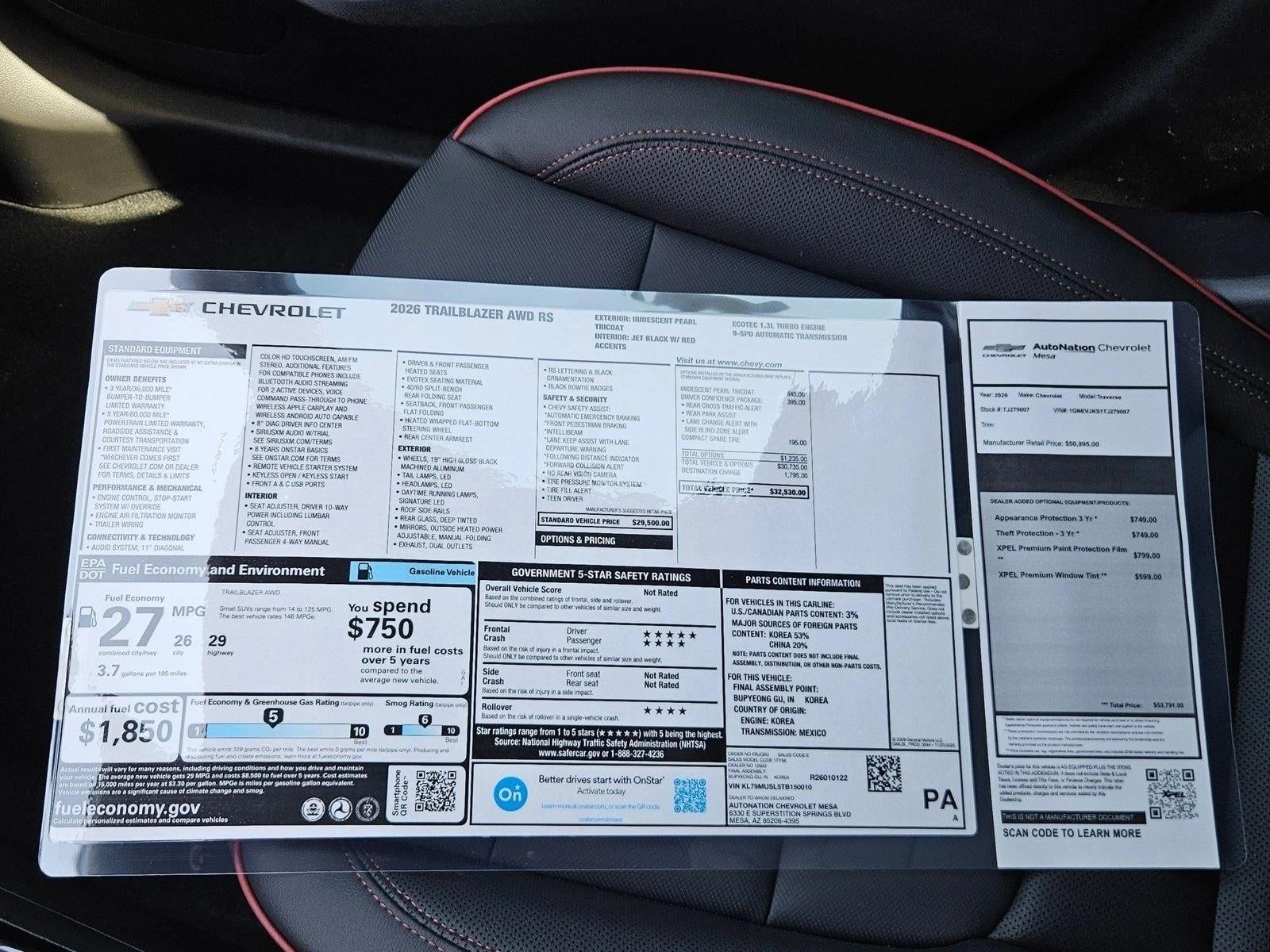 2026 Chevrolet Trailblazer RS