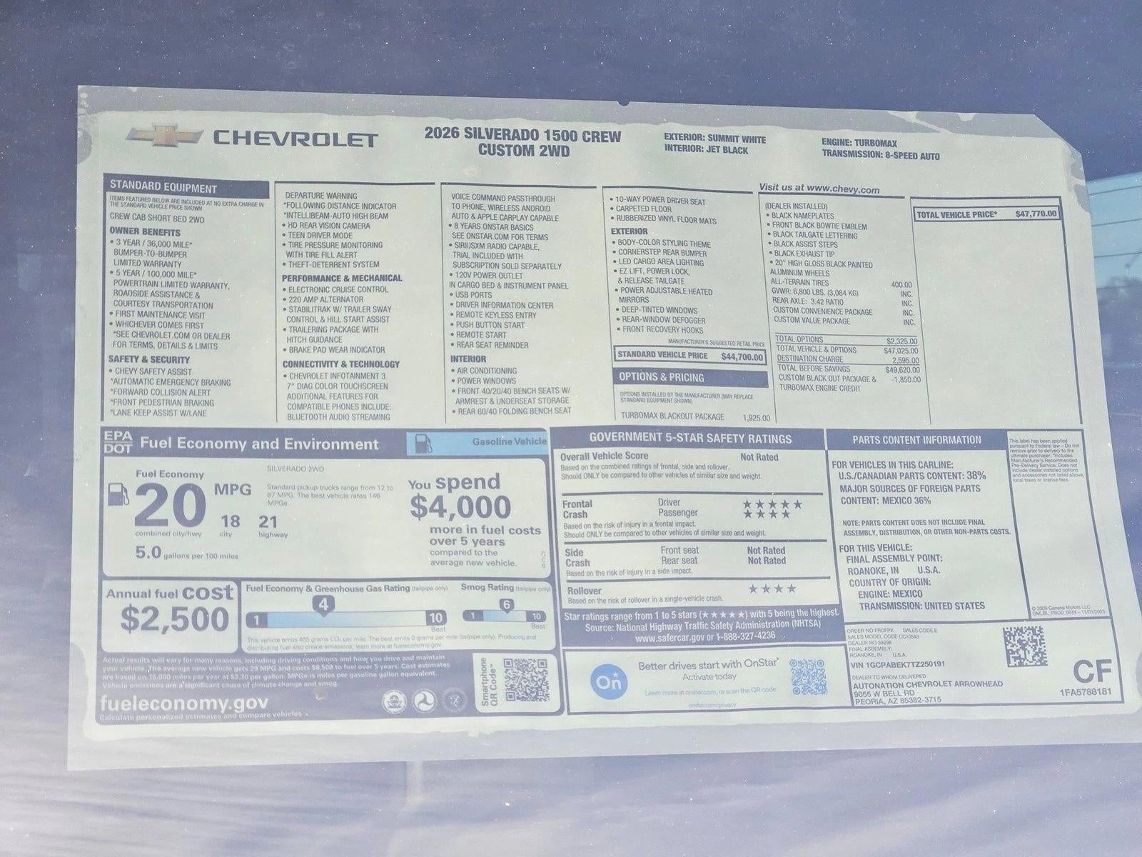 2026 Chevrolet Silverado 1500 Custom