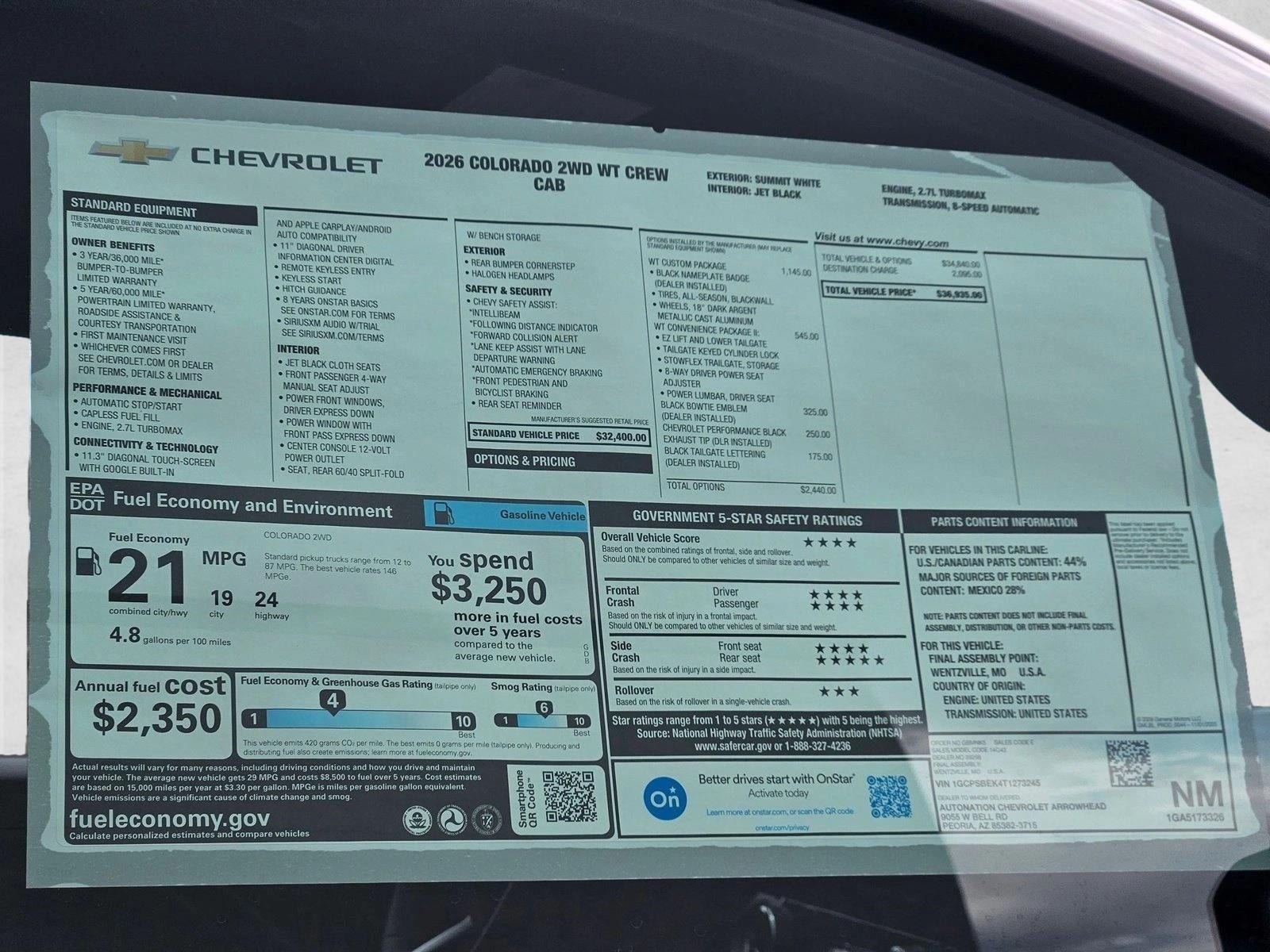 2026 Chevrolet Colorado WT