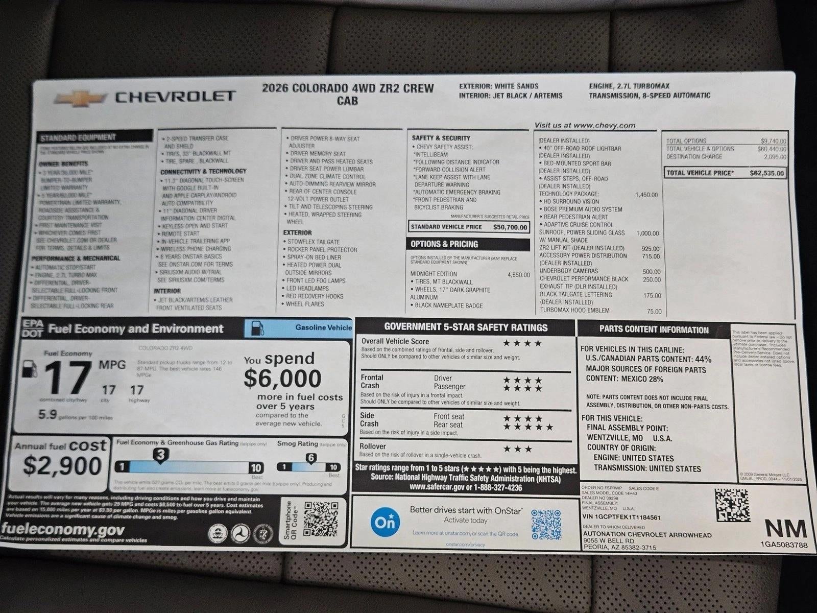 2026 Chevrolet Colorado ZR2