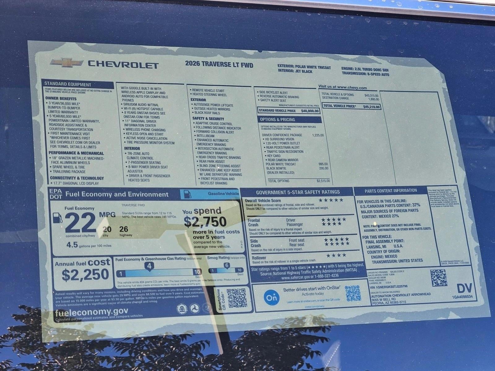 2026 Chevrolet Traverse LT