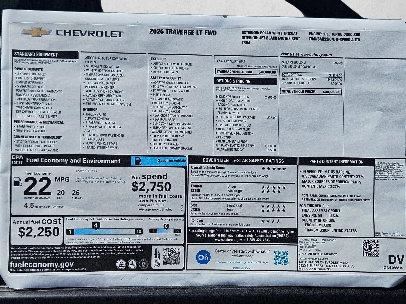 2026 Chevrolet Traverse LT