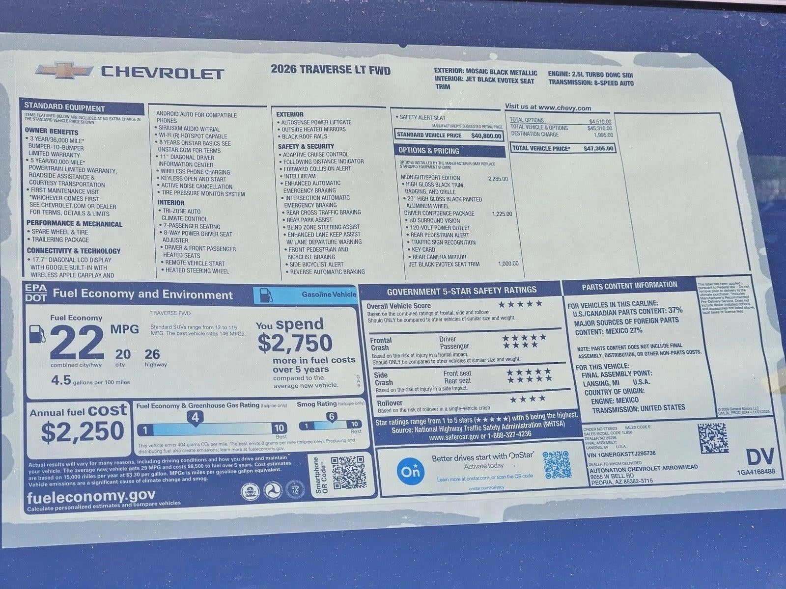 2026 Chevrolet Traverse LT