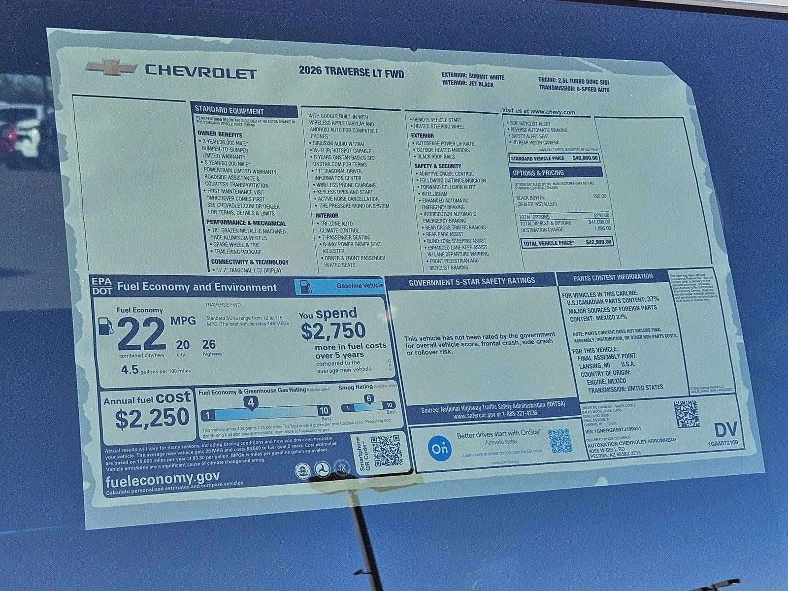 2026 Chevrolet Traverse LT