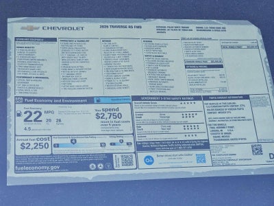 2026 Chevrolet Traverse RS