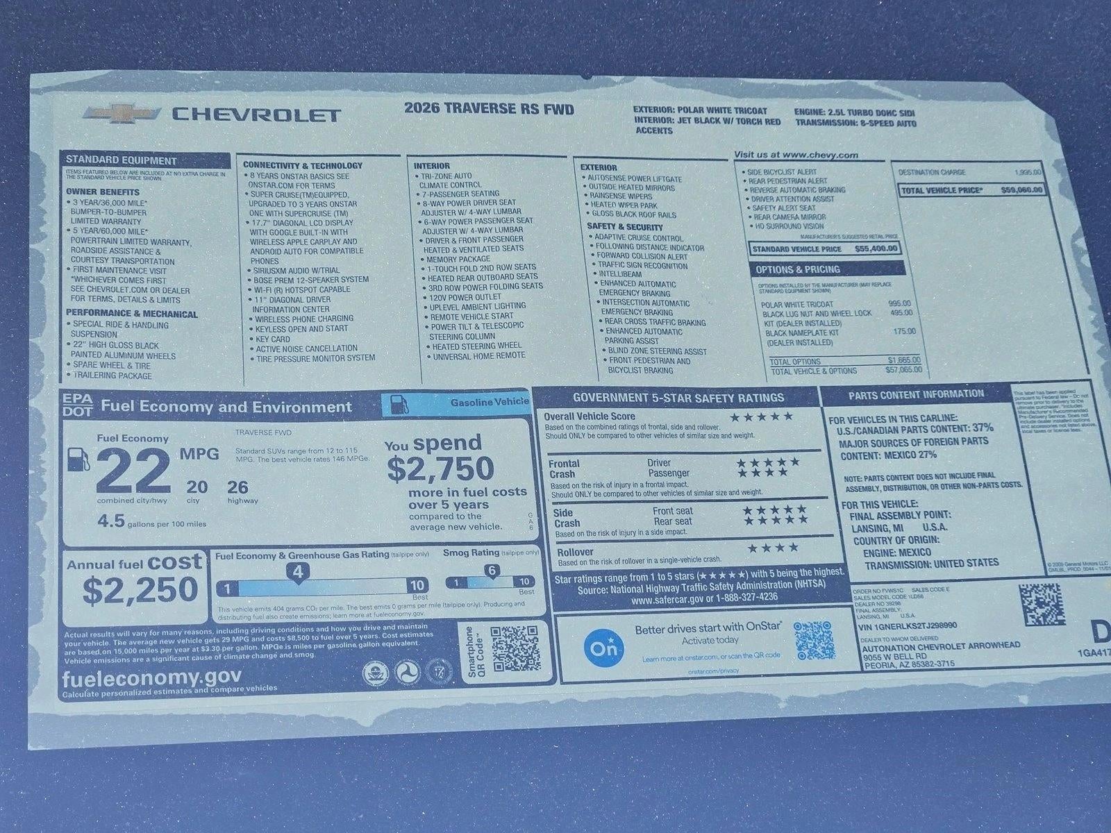 2026 Chevrolet Traverse RS