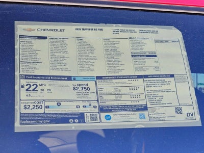 2026 Chevrolet Traverse RS