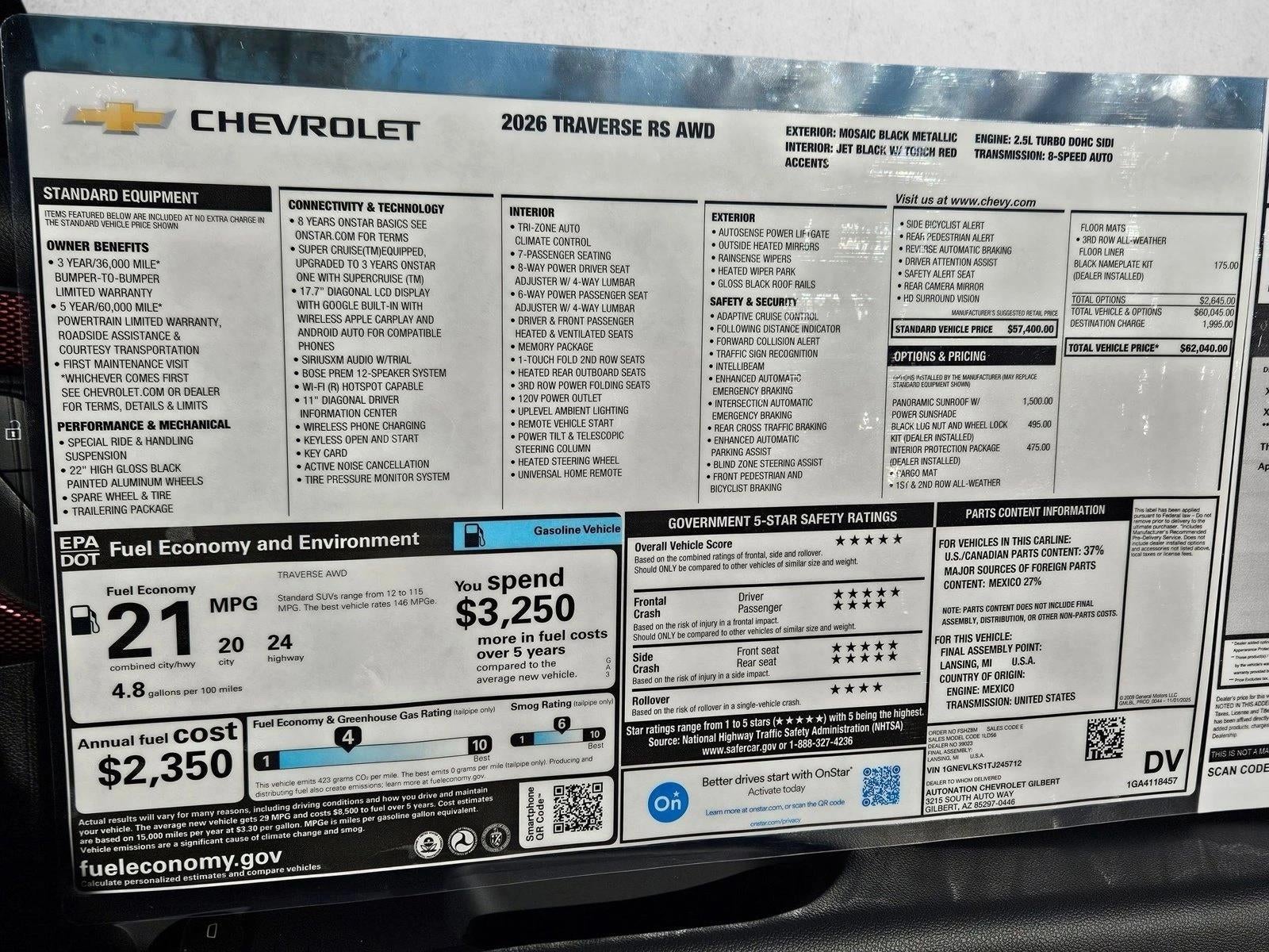 2026 Chevrolet Traverse RS