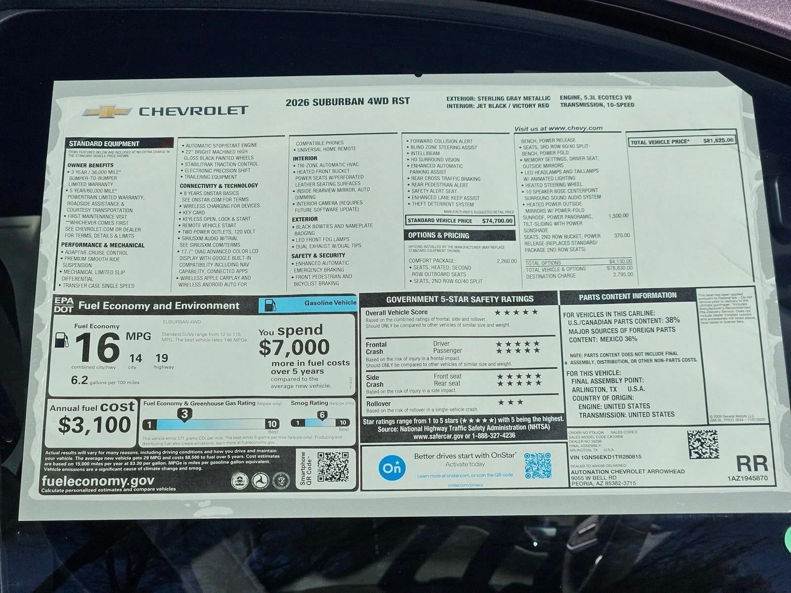 2026 Chevrolet Suburban RST