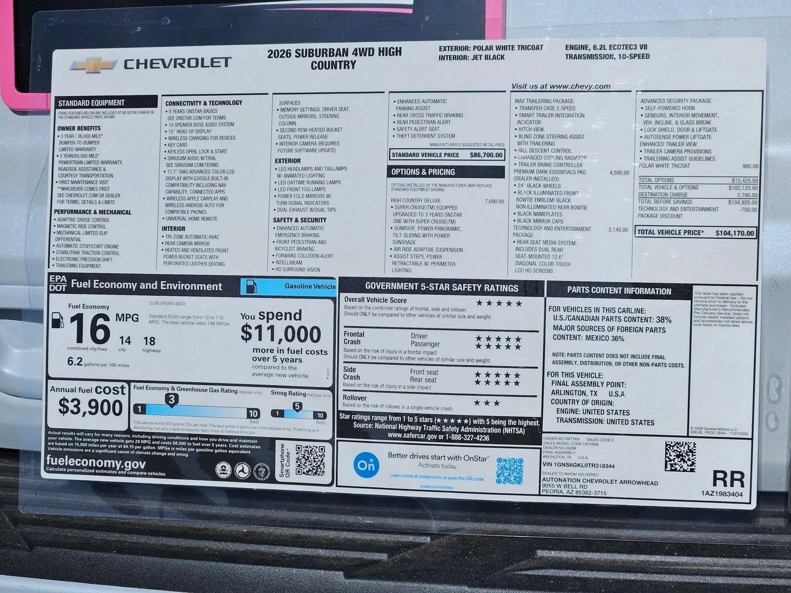 2026 Chevrolet Suburban High Country