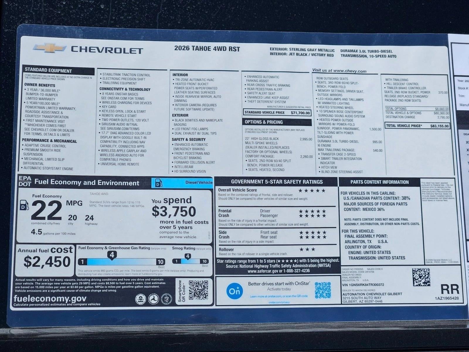 2026 Chevrolet Tahoe RST