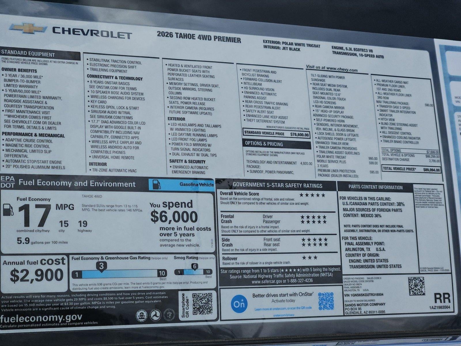 2026 Chevrolet Tahoe Premier
