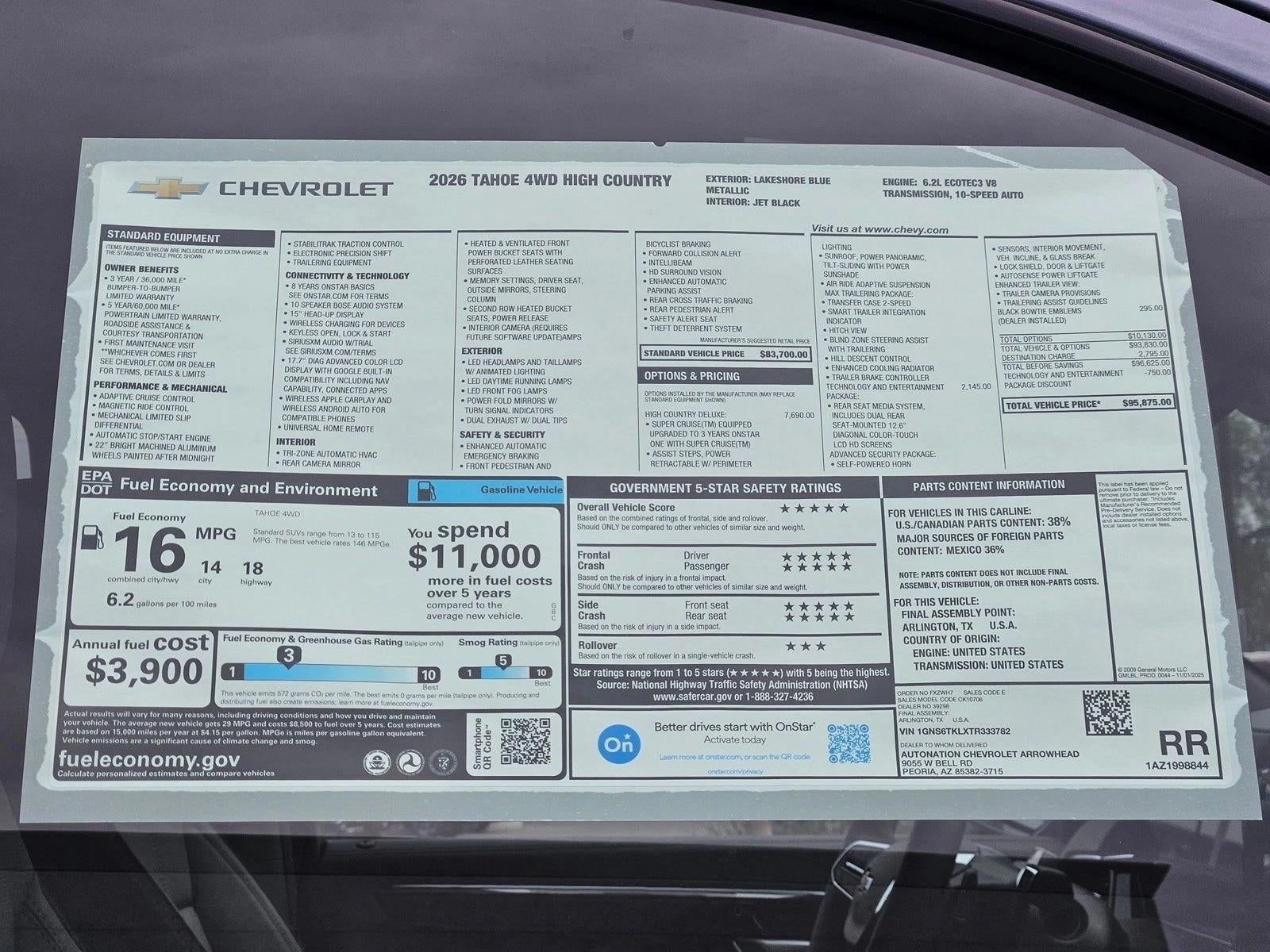 2026 Chevrolet Tahoe High Country