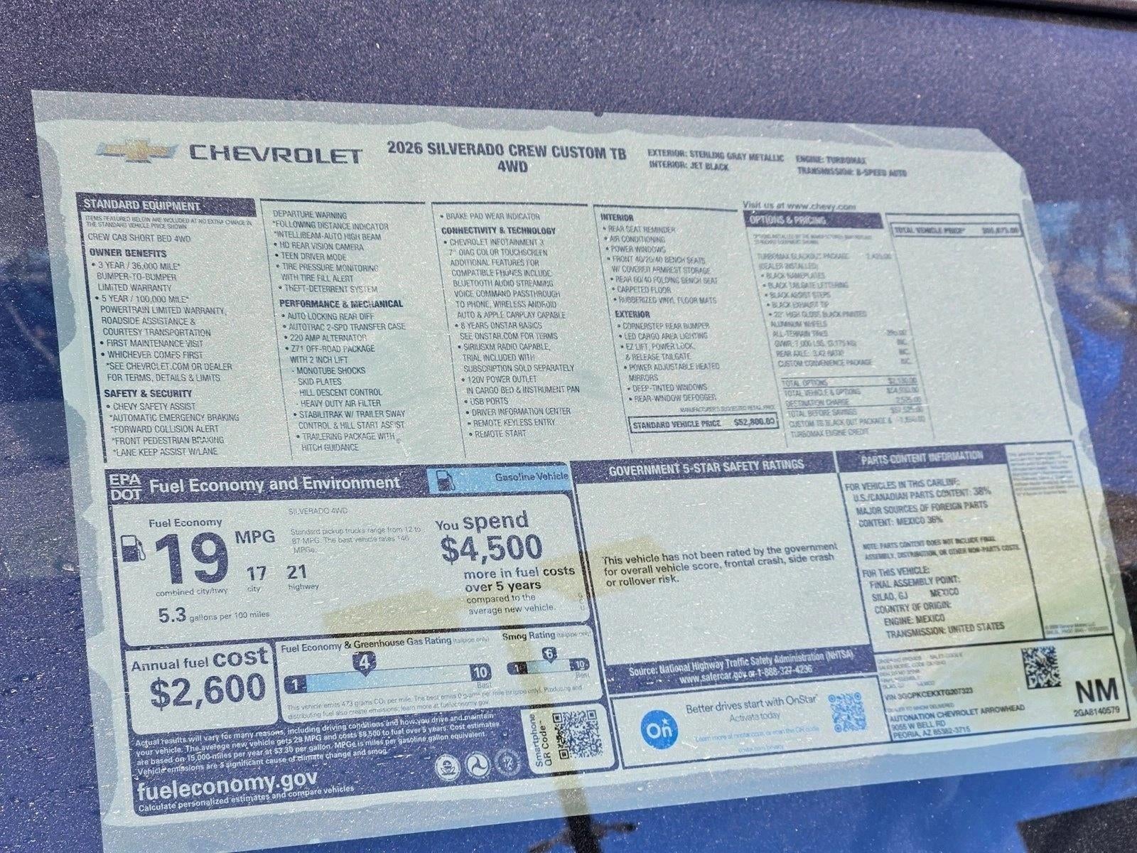 2026 Chevrolet Silverado 1500 Custom Trail Boss