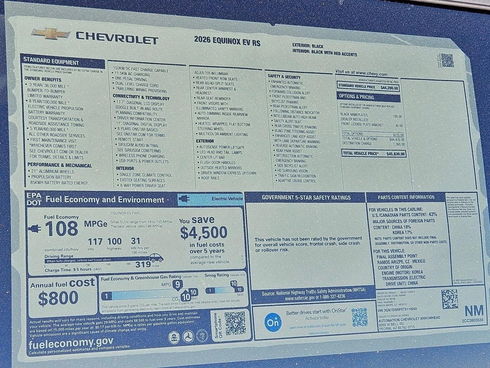 2026 Chevrolet Equinox EV RS
