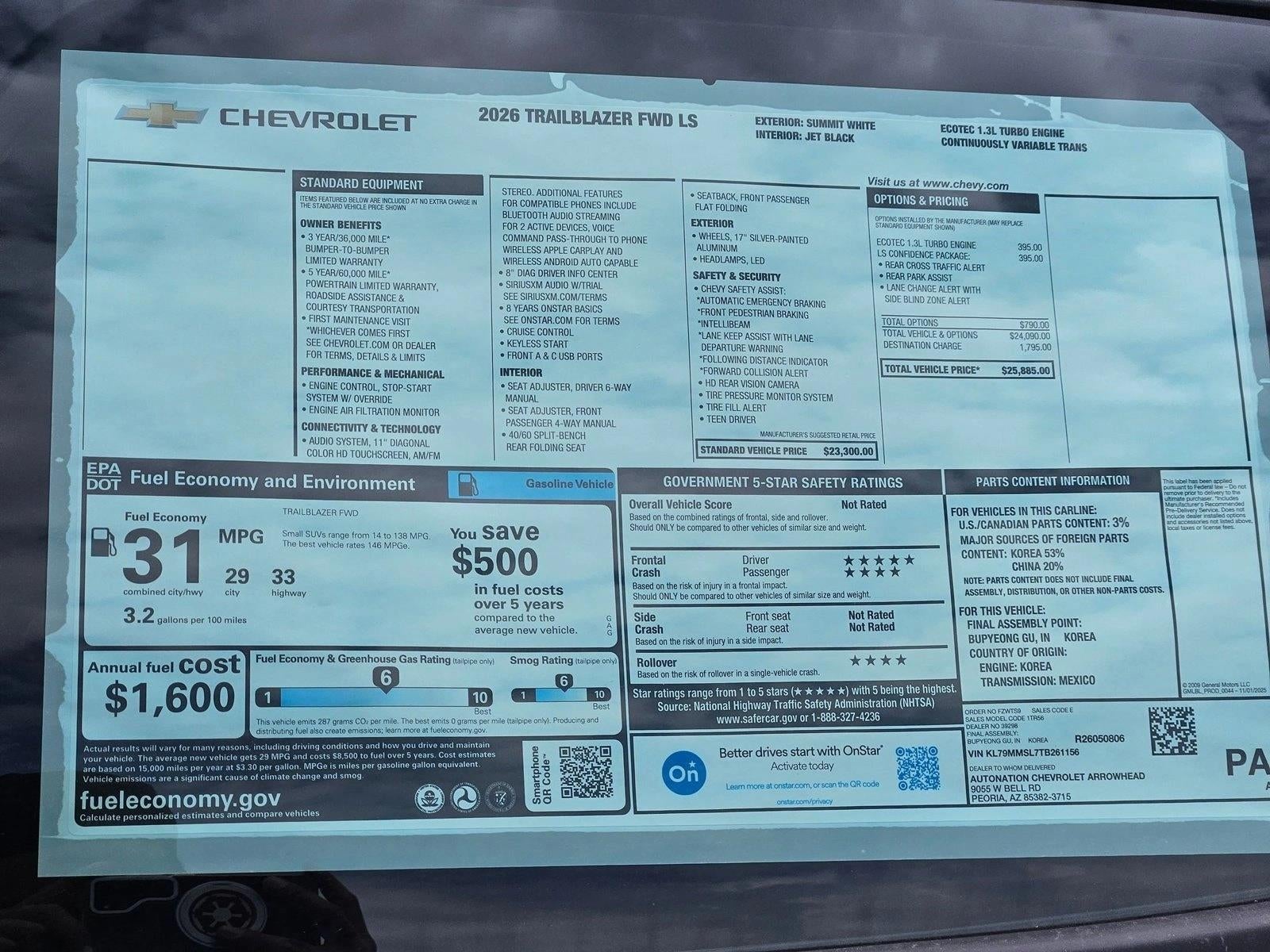 2026 Chevrolet Trailblazer LS